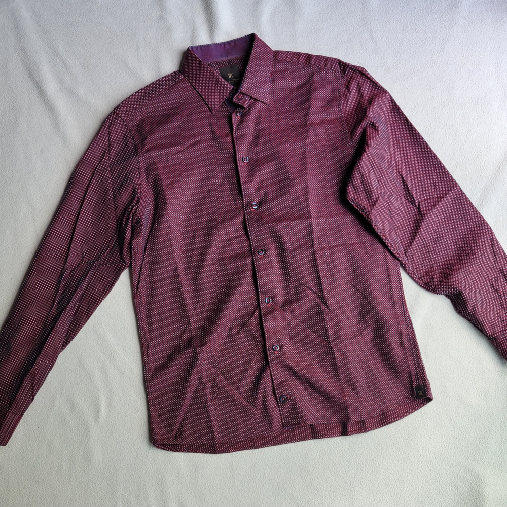 Made in Europe Klauss Boehler Elegant Maroon Button Down Shirt for Men